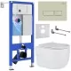 Унитаз с инсталляцией Roxen StounFix Slim 966662 с унитазом 530155-01 и с клавишей Caspia 410280BG