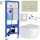 Унитаз с инсталляцией Roxen StounFix Slim 966745 с унитазом 530160-01 и с клавишей Caspia 410280BG