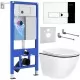 Унитаз с инсталляцией Roxen StounFix Slim 964772 с унитазом 530110-01B и с клавишей Caspia 410280CH ​