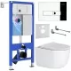 Унитаз с инсталляцией Roxen StounFix Slim 964514 с унитазом 530160-01 и с клавишей Caspia 410280CH 