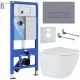 Унитаз с инсталляцией Roxen StounFix Slim 966771 с унитазом 530185-01 и с клавишей Caspia 410280DG