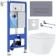 Унитаз с инсталляцией Roxen StounFix Slim 966774 с унитазом 530185-02 и с клавишей Caspia 410280DG