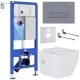 Унитаз с инсталляцией Roxen StounFix Slim 966807 с унитазом 530135-01X и с клавишей Caspia 410280DG