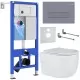 Унитаз с инсталляцией Roxen StounFix Slim 966779 с унитазом 530155-01 и с клавишей Caspia 410280DG