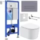 Унитаз с инсталляцией Roxen StounFix Slim 966808 с унитазом 530120-01 и с клавишей Caspia 410280DG