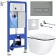 Унитаз с инсталляцией Roxen StounFix Slim 964800 с унитазом 530110-01B и с клавишей Caspia 410280M 
