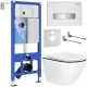 Унитаз с инсталляцией Roxen StounFix Slim 964909 с унитазом 530110-01B и с клавишей Glass 430280W