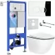 Унитаз с инсталляцией Roxen StounFix Slim 964658 с унитазом 530110-01B и с клавишей Santi 410260CH
