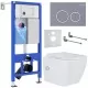 Унитаз с инсталляцией Roxen StounFix Slim 966127 с унитазом 530135-01X и с клавишей Santi 410260DG