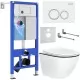 Унитаз с инсталляцией Roxen StounFix Slim 964631 с унитазом 530110-01B и с клавишей Santi 410260W​