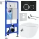 Унитаз с инсталляцией Roxen StounFix Slim 938621 с унитазом 530185-01Х с кнопкой Santi 410280B