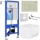 Унитаз с инсталляцией Roxen StounFix Slim 966532 с унитазом 530145-01 и с клавишей Santi 410280BG