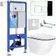 Унитаз с инсталляцией Roxen StounFix Slim 964686 с унитазом 530110-01B и с клавишей Santi 410280CH