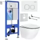 Унитаз с инсталляцией Roxen StounFix Slim 964671 с унитазом 530110-01B и с клавишей Santi 410280W​