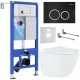 Унитаз с инсталляцией Roxen StounFix Slim 506406 с унитазом 530185-01 с кнопкой Santi 410260B
