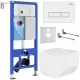 Унитаз с инсталляцией Roxen StounFix Slim 577353 с унитазом 530145-01 с кнопкой Caspia 410280W