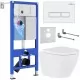 Унитаз с инсталляцией Roxen StounFix Slim 570840 с унитазом 530185-02 с кнопкой Caspia 410280W