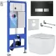 Унитаз с инсталляцией Roxen StounFix Slim 646666 с унитазом 530155-01 с кнопкой Glass 430280B