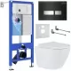 Унитаз с инсталляцией Roxen StounFix Slim 642915 с унитазом 530185-01 с кнопкой Glass 430280B