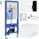 Унитаз с инсталляцией Roxen StounFix Slim 518414 с унитазом 530145-01 с кнопкой Santi 410260CH 