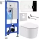 Унитаз с инсталляцией Roxen StounFix Slim 913681 с унитазом 530120-01 с кнопкой Santi 410260CH