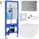 Унитаз с инсталляцией Roxen StounFix Slim 530473 с унитазом 530135-01 с кнопкой Santi 410260M