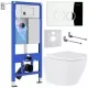 Унитаз с инсталляцией Roxen StounFix Slim 512989 с унитазом 530185-02 с кнопкой Santi 410260CH 