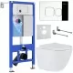 Унитаз с инсталляцией Roxen StounFix Slim 546881 с унитазом 530185-01 с кнопкой Santi 410280CH