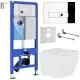 Унитаз с инсталляцией Roxen StounFix Slim 592045 с унитазом 530135-01 с кнопкой Caspia 410280CH