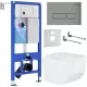 Унитаз с инсталляцией Roxen StounFix Slim 608537 с унитазом 530145-01 с кнопкой Caspia 410280M