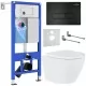 Унитаз с инсталляцией Roxen StounFix Slim 579124 с унитазом 530185-02 с кнопкой Caspia 410280B