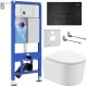 Унитаз с инсталляцией Roxen StounFix Slim 921358 с унитазом 530120-01 с кнопкой Caspia 410280B