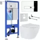 Унитаз с инсталляцией Roxen StounFix Slim 583589 с унитазом 530185-01 с кнопкой Caspia 410280CH