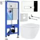 Унитаз с инсталляцией Roxen StounFix Slim 585987 с унитазом 530185-02 с кнопкой Caspia 410280CH