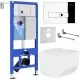 Унитаз с инсталляцией Roxen StounFix Slim 594218 с унитазом 530145-01 с кнопкой Caspia 410280CH