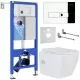 Унитаз с инсталляцией Roxen StounFix Slim 596716 с унитазом 530135-01X с кнопкой Caspia 410280CH