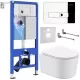 Унитаз с инсталляцией Roxen StounFix Slim 932469 с унитазом 530120-01 с кнопкой Caspia 410280CH