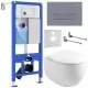 Унитаз с инсталляцией Roxen StounFix Slim 966842 с унитазом 530170-01 и с клавишей Caspia 410280DG