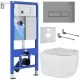 Унитаз с инсталляцией Roxen StounFix Slim 607036 с унитазом 530155-01 с кнопкой Caspia 410280M