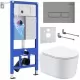 Унитаз с инсталляцией Roxen StounFix Slim 943570 с унитазом 530120-01 с кнопкой Caspia 410280M