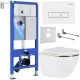 Унитаз с инсталляцией Roxen StounFix Slim 850609 с унитазом 530110-01G с кнопкой Caspia 410280W