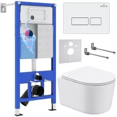 Унитаз с инсталляцией Roxen StounFix Slim 920247 с унитазом 530120-01 с кнопкой Caspia 410280W