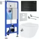 Унитаз с инсталляцией Roxen StounFix Slim 958156 с унитазом 530185-01Х с кнопкой Caspia 410280B