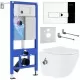 Унитаз с инсталляцией Roxen StounFix Slim 958812 с унитазом 530185-01Х с кнопкой Caspia 410280CH