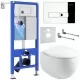 Унитаз с инсталляцией Roxen StounFix Slim 964205 с унитазом 530170-01 и с клавишей Caspia 410280CH 