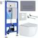 Унитаз с инсталляцией Roxen StounFix Slim 966868 с унитазом 530160-01 и с клавишей Caspia 410280DG