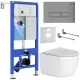 Унитаз с инсталляцией Roxen StounFix Slim 964538 с унитазом 530160-01 и с клавишей Caspia 410280M 