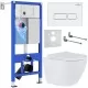 Унитаз с инсталляцией Roxen StounFix Slim 569295 с унитазом 530185-01 с кнопкой Caspia 410280W