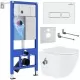 Унитаз с инсталляцией Roxen StounFix Slim 953833 с унитазом 530185-01Х с кнопкой 410280W