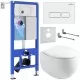 Унитаз с инсталляцией Roxen StounFix Slim 964170 с унитазом 530170-01 и с клавишей Caspia 410280W 